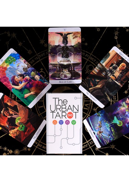 Derin Mavi Tarzı Kentsel Tarot Kartları Destesi Prısma Vısıons Tarot Kart Oyunu 78 Kart ve Rehber Kitap Fal Bakma Ingilizce Ilham Veren Iyi Peri Melek (Yurt Dışından)