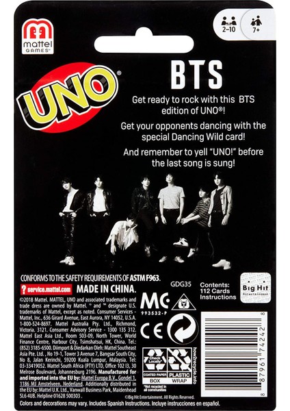 Uno-Bts Mattel Oyunları Orijinal Kart Oyunu Aile Toplantısı Masa Oyunları Çok Oyunculu Katılımlı Poker Kartları 112-KART Destesi Oyuncak Hediye (Yurt Dışından) modelleri