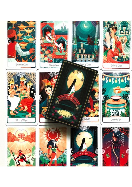 Yeşil Glifler Tarot Stili 78 Kart Tam Ingilizce Kutsal Tarot Destesi Oyun Ailesi Parti Kartları Cadı Tarot Oyunu (Yurt Dışından) fiyatları