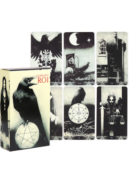 Koyu Gri Tarzı Kargaların Cinayeti Tarot Kartları Destesi Stokta 78 Kartlık Destek Corrado Roi Falcılık Koleksiyonu Hediye Oracle Peri Mistik Pazartesi Cadılar Için (Yurt Dışından) modelleri