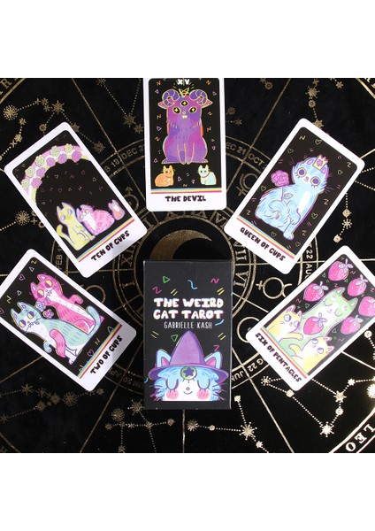 Siyah Stil Lunalapin Tarot Destesi 78 Tarot Kart Kanitsart Semanopparat Rehberlik Aracı Tarot Ruhani Fal Aracı Başlangıçlar Için Şans (Yurt Dışından)