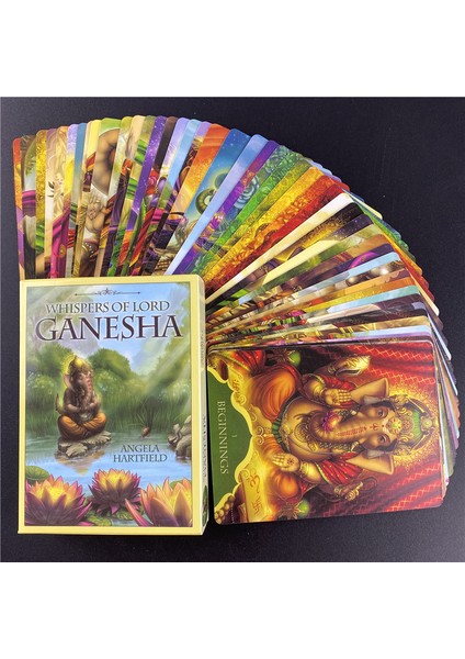 44 Adet TS120 Stili Lord Ganesha Fısıldamaları Oracle Destesi Masası Oyunu Büyülü Kader Falcılık Tahta Tarot Kartları - Türkçe (Yurt Dışından)