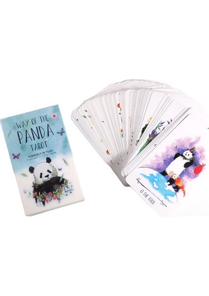 Kırmızı Stil Ayın Sanat Kağıdı Üzerine Yüksek Kaliteli Panda Tarot ve Moonology Oracle Kartları Seti (Yurt Dışından) modelleri