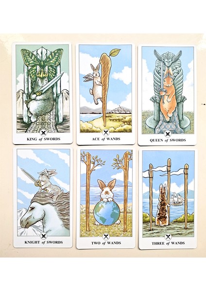49X49CM Stili Tarot Lunalapin Tavşan Tarot Destesi - Fal Bakma Kartları - Eğlenceli Oyun ve Gece Partisi Için Masanın Üzerine Kart Oyunu - Kehanet ve Oracle Kartları (Yurt Dışından)