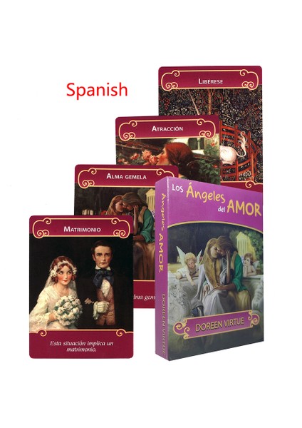 Melekler Tarzı Melekler Tarot Kartları Fal Destesi Ingilizce, Ispanyolca, Fransızca ve Almanca Başlangıç Için Tarot Deck Kartlar Kehanet - E-Ticaret Başlığı (Yurt Dışından)