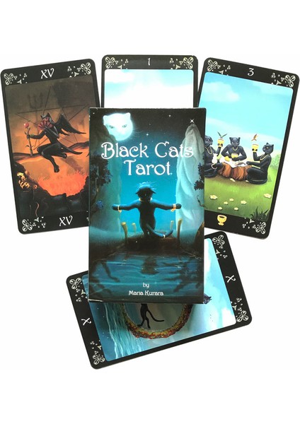 Kara Kediler Tarot Stili 78 Kart Litha Çocukları Tarot Kartları Oracle Kartları Fallar Eğlence Partileri Zeka Oyunu Tarot ve Çeşitli Tarot Seçenekleri - (Yurt Dışından)