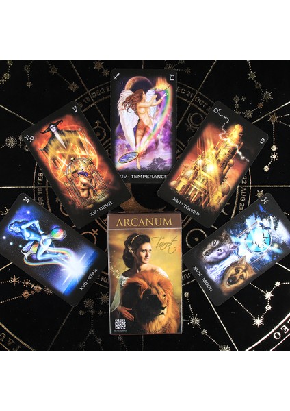 Arcanum Tarot Stili Işık Dilinin Gizli Orak Iletileri Özgünlük Kartları Oyun Tahtası Oyuncak Deck Oyun Başlangıçlı Kılavuz Kitapçıkla (Yurt Dışından)