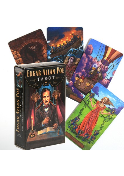 Stili Temizle Edgar Allan Poe Tarot Ile Güllerle Wright A 78 Kartlık Deck ve 288 Sayfalık Renkli Pdf Rehber Kitap Kart Oyunu Masa Oyunu (Yurt Dışından)
