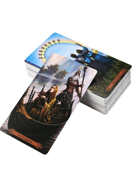 Sarı Stil Modern Büyücü Tarot Kit Destesi Kartlar ve Kitap Seti Wiccan Pagan Metafizik Oyun Fallama (Yurt Dışından)