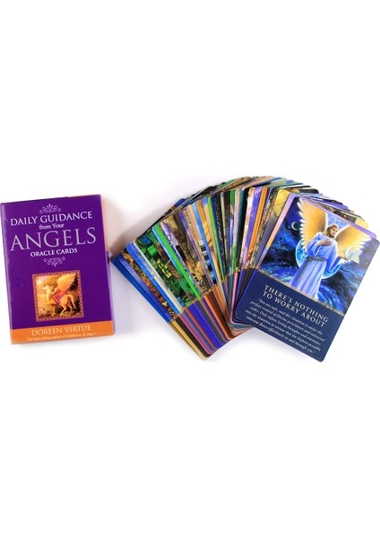 Mavi Stil Melekler Için Yeni Tarot Kartları Başlangıçlar Için Rehberli Kart Oyunu ve Kitapçık - E-Ticaret Başlığı (Yurt Dışından) fırsatları