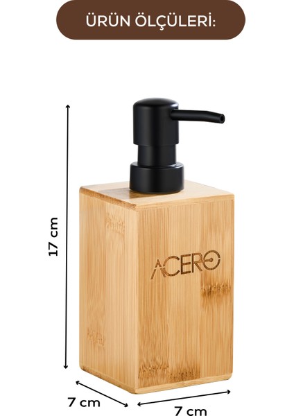 Bambu Uzun Kare Sıvı Sabunluk 255 ml