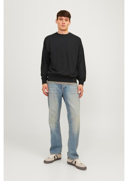 Erkek Bisiklet Yaka Düz Renk Sweatshirt - Charge