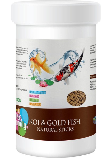 Koı & Gold Fısh Natural Stıcks 1L/100G Ynsmr