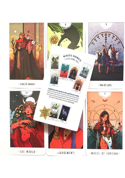 Mor Tarzı 80 Kart Beyaz Numen Kutsal Hayvan Tarot Kartı Eğlence Parti Kartları Oyunu Tarot ve Çeşitli Tarot Seçenekleri (Yurt Dışından) modelleri