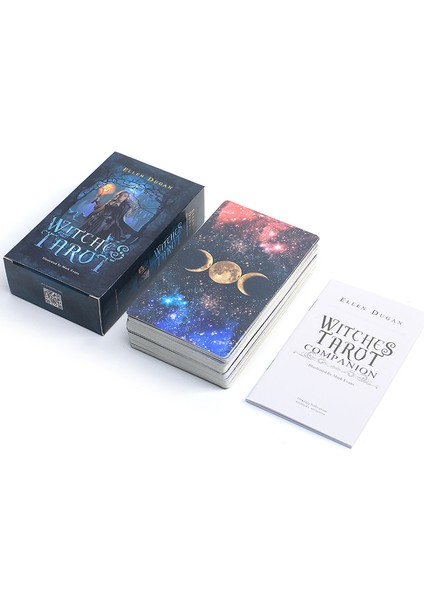 12X7 Pentagramı Stili 12X7CM Cadılar Tarot Kartları ve Kağıt Kılavuz Kitap Ile 78 Kartlık Oracle Destesi Fal Bakma Oyunu Türkçe Versiyon Ev Oyunu (Yurt Dışından) indirimleri