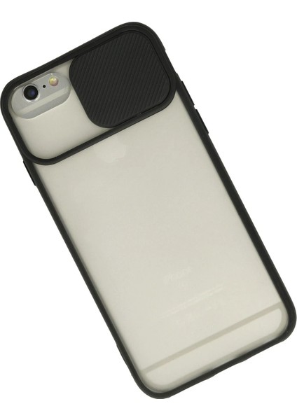 Apple iPhone 6 Plus Kılıf Palm Buzlu Kamera Sürgülü Silikon - Siyah Ferrg