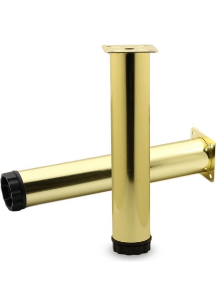 Mobilya Kanepe Sehpa Tv Ünitesi Koltuk Ayağı Ayarlanabilir 25 cm Gold Altın Metal Baza Ayak 4 Adet