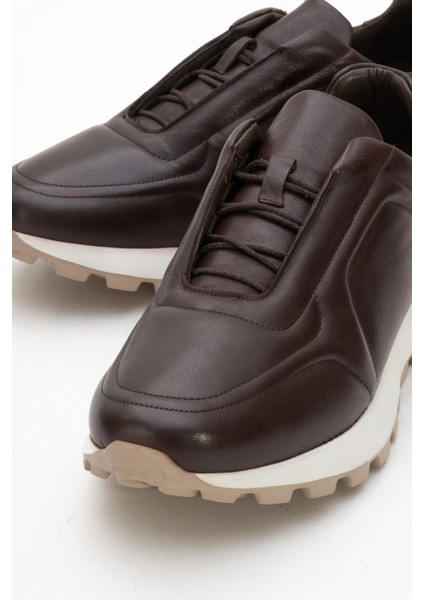 Erkek Kalın Taban Comfort Casual Ayakkabı Gerçek Deri Cr 2570 Kahverengi modelleri