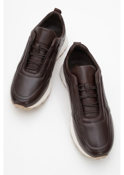 Erkek Kalın Taban Comfort Casual Ayakkabı Gerçek Deri Cr 2570 Kahverengi indirimleri