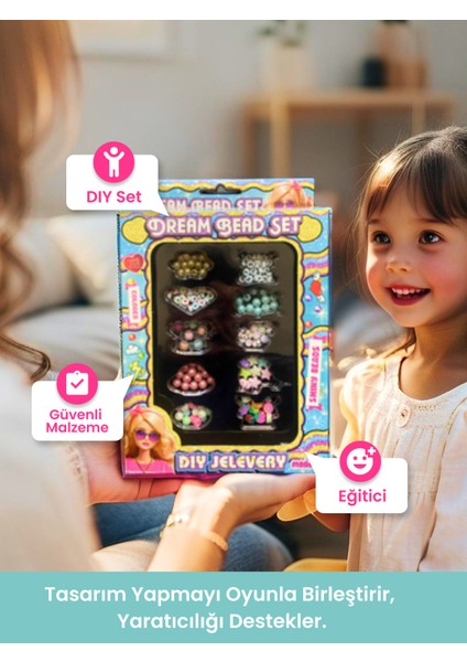 Dream Bead Set Renkli Boncuk Takı Yapım Seti | 3+ Yaş El Becerisi Oyunu fiyatları