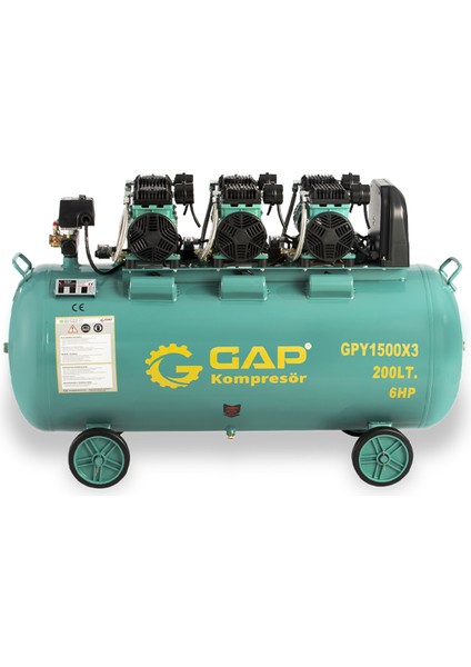 Hava Kompresörü Yüksek Emişli Yağsız Teknoloji 200LT GPY1500X3 /200