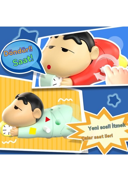Crayon Shin-Chan Kalkmak Istemiyor Sürünen Saatlik Oyuncaklar Çocuk Eğitici Oyuncaklar (Yurt Dışından)