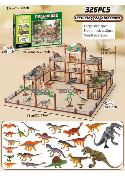 Zoco Yeni Jurassic Tema Parkı Çocuk Hediyeleri Simülasyon Diy Dinozor Colosseum Oyuncaklar (Yurt Dışından)