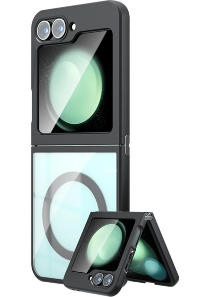 Samsung Galaxy Z Flip 6 Kılıf Blur Fold Magsafe Kapak - Siyah Yktsn