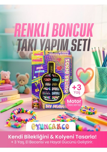Gitar Beads Takı Yapım Seti | 3+ Yaş Boncuklu El Becerisi Oyunu