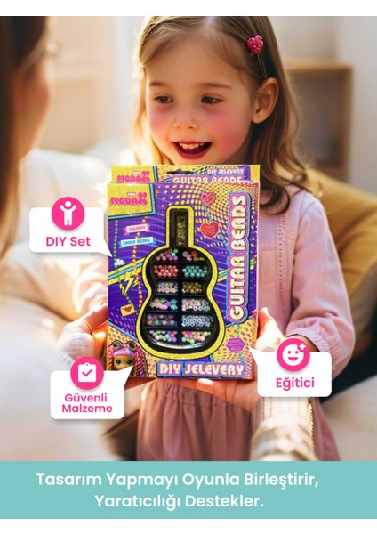 Gitar Beads Takı Yapım Seti | 3+ Yaş Boncuklu El Becerisi Oyunu fiyatları
