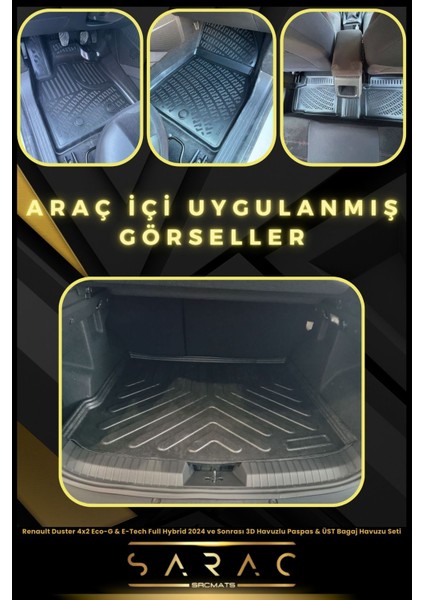 Renault Duster 4x2 Eco-G&e-Tech Full Hybrid 2024 ve Sonrası Havuz Paspas&üst Bagaj Set+(Hediyeli!)