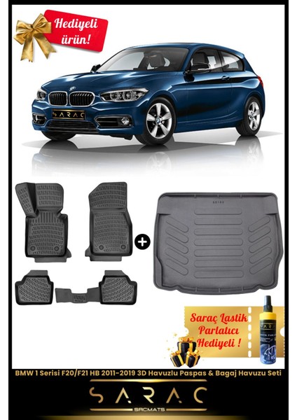 Bmw 1 Serisi F20/F21 Hb 2011-2019 Araca Özel 3D Havuzlu Paspas & Bagaj Havuzu Seti+(Hediyeli!)