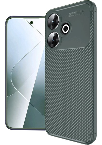 Xiaomi Redmi 13 4g Kılıf Auto Focus Karbon Kapak - Koyu Yeşil Yktsn