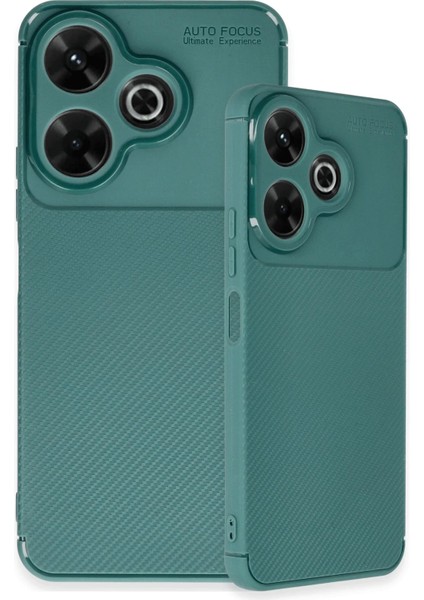 Xiaomi Redmi 13 4g Kılıf Auto Focus Karbon Kapak - Koyu Yeşil Yktsn