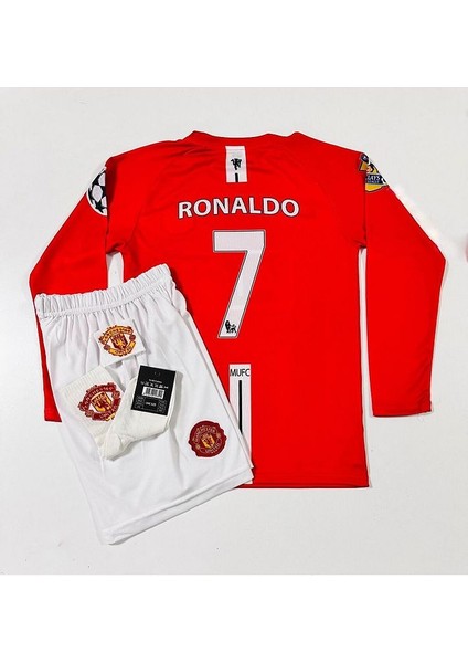 Cristiano Ronaldo Uzun Kol Çocuk Forması 4'Lü Set (Armalı)
