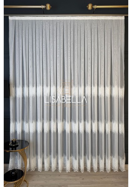 Lavinia Ttm Zemin Ağır Brodeli Yumuşak Dökümlü Tül Perde Ütü Istemez (Pilesiz Düz Dikiş) fırsatları