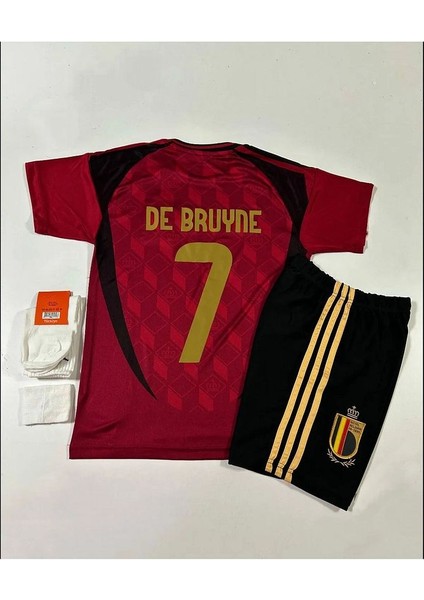 Kevin De Bruyne Belçika Milli Takımı 2024-255 Yeni Sezon Çocuk Forması 4'Lü Set