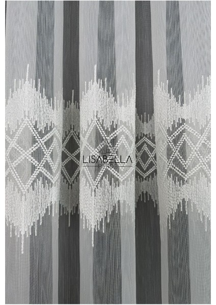 Luxe Brode Tül Ttm Zemin Yumuşak Zemin Dökümlü Ütü Istemez , Etkileyici Işıl Işıl (1x2 Pile Dikişli) fiyatları