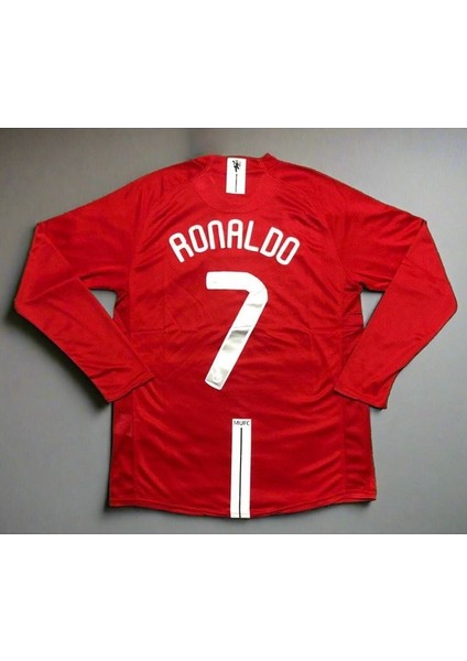 Cristiano Ronaldo Moskova 2008 Sezonu Manchester/United Uzun Kollu Kırmızı Yetişkin Forması