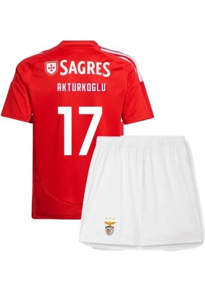 Kerem Aktürkoğlu 2024-25 Yeni Sezon Benfica Çocuk Iç Saha Forması 4'Lü Set0