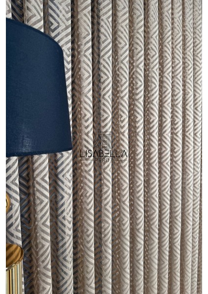 Versalux Vizon Renk Şık Ağır Gramajlı Dökümlü Premium Tül(1x2.5 Orta Pile Dikişli)