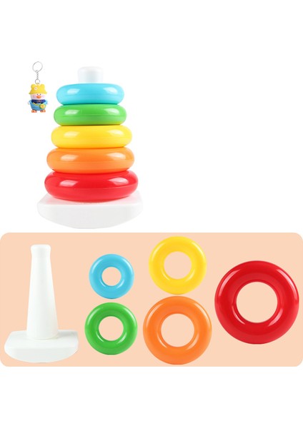 Bebek Jenga Gökkuşağı Kulesi Halka Oyuncak Tumbler Yığın Yüksek 6-12 Ay Bebek Eğitici Oyuncakları (Yurt Dışından)