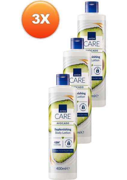 Care Kuru Ciltler Için Avokado Özlü Vücut Losyonu 400 Ml. Üçlü Set