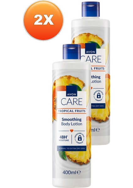 Care Tropical Fruits Ananas, Mango ve Papaya Özlü Vücut Losyonu 400 Ml. Ikili Set