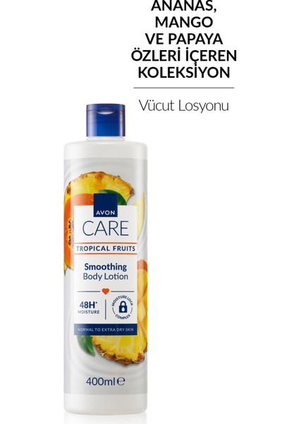 Care Tropical Fruits Ananas, Mango ve Papaya Özlü Vücut Losyonu 400 Ml. Ikili Set