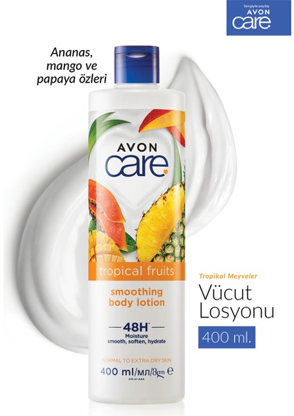 Care Tropical Fruits Ananas, Mango ve Papaya Özlü Vücut Losyonu 400 Ml. Ikili Set