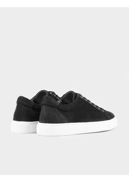 Hakiki Deri Siyah Bağcıklı Sneaker Erkek Günlük Ayakkabı