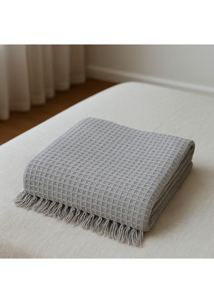 Doğal Pamuklu Çok Amaçlı Gri Örtü - (170 x 210 cm ) Nefes Alan, Yumuşak Dokulu fiyatları
