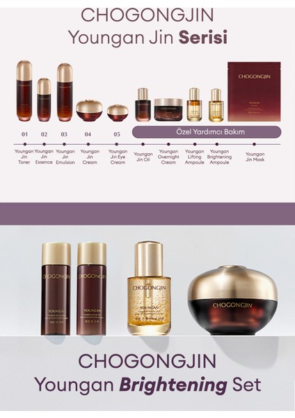 Kırışıklık Karşıtı, Cilde Aydınlık ve Canlı Görünüm Sunan Set CHOGONGJIN Youngan Brightening Set