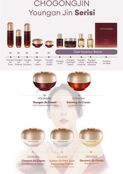 Kırışıklık Karşıtı, Aydınlık ve Canlı Görünüm Sunan Ampul CHOGONGJIN Youngan Jin Brightening Ampoule
